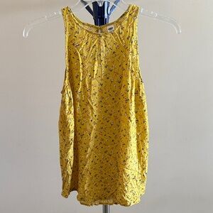 Yellow Floral Sleeveless Top